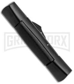 AKC 007 Concord Black OTF Automatic Knife - Dagger Gold Plain -AKC Knives Shop AKC 007 Concord Dagger OTF Auto Black Gold BP 28946 jr side large