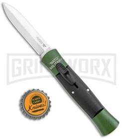 AKC 007 Concord NATO Military Dagger OTF Auto Knife Green/Black - Satin -AKC Knives Shop AKC 007 Concord NATO Military Green Black Dagger OTF Auto Satin Flat BHQ 118419 jr bottlecap large