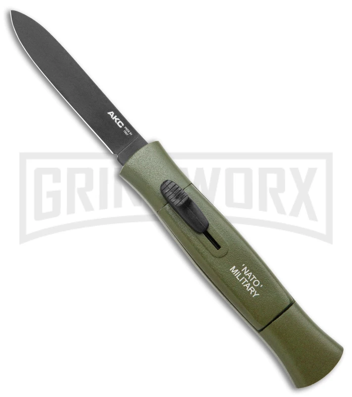 AKC 007 Concord NATO Military OD Green OTF Automatic Knife - Black Flat 3 AKC 007 Concord NATO Military OD Green OTF Automatic Knife - Black Flat