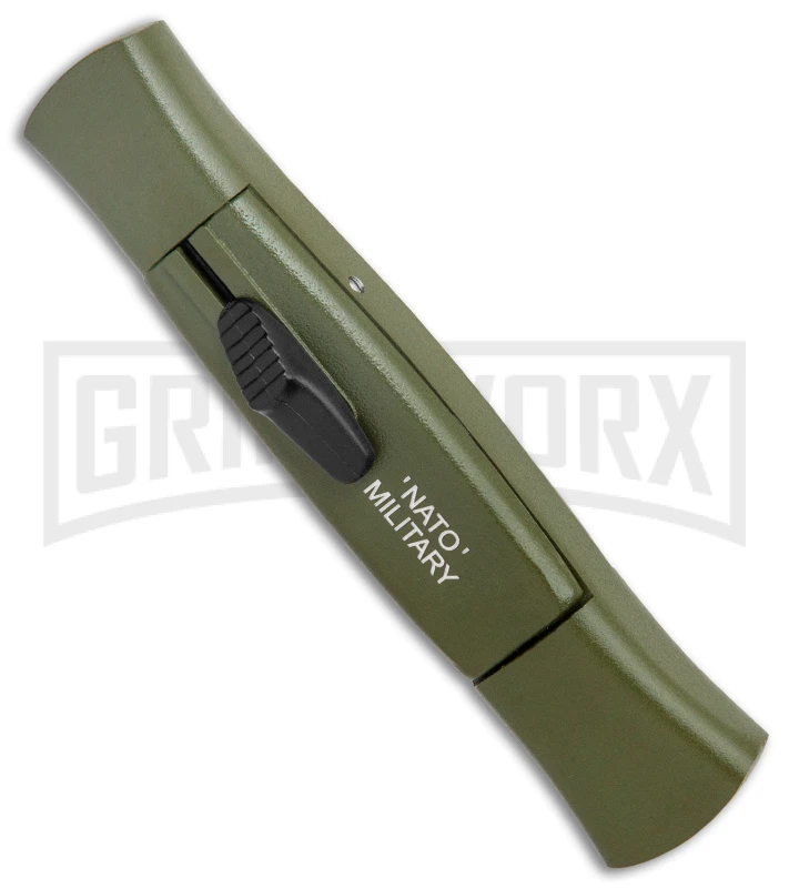 AKC 007 Concord NATO Military OD Green OTF Automatic Knife - Black Flat 4 AKC 007 Concord NATO Military OD Green OTF Automatic Knife - Black Flat - Image 2