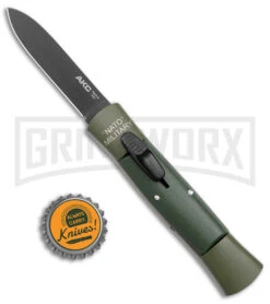 AKC 007 Concord NATO Military Green OTF Automatic Knife - Black Flat -AKC Knives Shop AKC 007 Concord NATO Military OTF Auto Green Black Flat BHQ 159710 jr bottlecap large