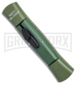 AKC 007 Concord NATO Military OD Green OTF Automatic Knife - Satin Dagger -AKC Knives Shop AKC 007 Concord NATO Military OTF Auto OD Green Satin Dagger BHQ 158343 jr spine large