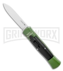 AKC Concord NATO Military Green/Black OTF Automatic Knife - Satin Flat