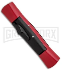 AKC 007 Concord Red/Black OTF Automatic Knife - Dagger Satin -AKC Knives Shop AKC 007 Concord OTF Red Satin Dagger GX 30498 jr spine large