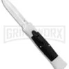 AKC 007 Concord White/Black OTF Automatic Knife - Dagger Satin -AKC Knives Shop AKC 007 Concord OTF White Satin Dagger GX 30495 jr large