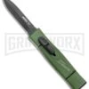AKC Minion Nato Green OTF Automatic Knife - Dagger Black Plain -AKC Knives Shop AKC 007 Mini Concord OTF Auto NATO Green Dagger Black BHQ 135714 jr large