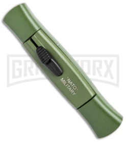 AKC 077 Concord NATO Military Green OTF Automatic Knife - Black Plain -AKC Knives Shop AKC 077 Concord OTF Auto NATO Military Green Black Flat BHQ 50796 jr spine large