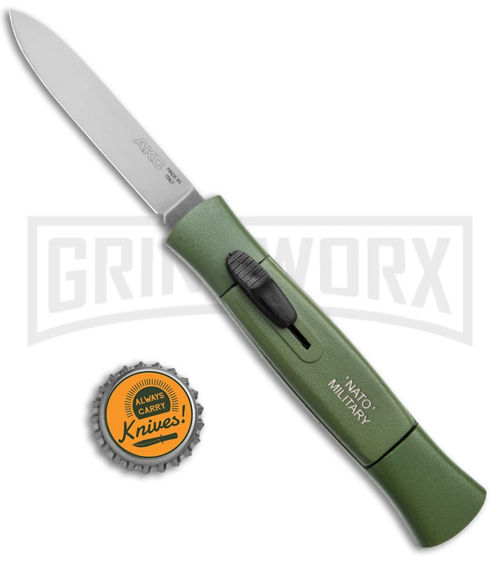 AKC 077 Concord NATO Military Green OTF Automatic Knife - Satin Plain 6 AKC 077 Concord NATO Military Green OTF Automatic Knife - Satin Plain - Image 4