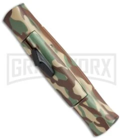 AKC 077 Concord Green Camo OTF Automatic Knife - Flat Gold Plain -AKC Knives Shop AKC 077 Concord OTF Green Camo Gold BHQ 72047 jr spine large