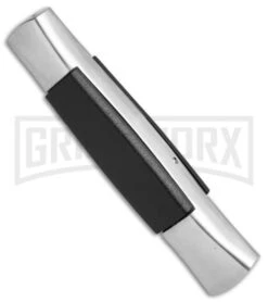AKC 077 Concord Polish/Black OTF Automatic Knife - Flat Black Plain -AKC Knives Shop AKC 077 Concord Polish Black flat black plain BP 22707 er side large