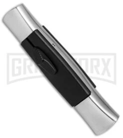 AKC 077 Concord Polish/Black OTF Automatic Knife - Flat Satin Plain -AKC Knives Shop AKC 077 Concord Polish Black flat satin plain BP 25754 er spine large