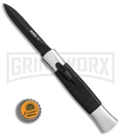 AKC 077 Concord Polish/Black OTF Automatic Knife - Dagger Black -AKC Knives Shop AKC 077 Concord Polish Blackdagger black BP25717 er bottlecap large
