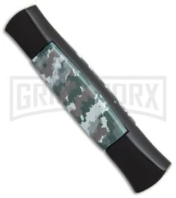 AKC 077 Concord Arctic Camo OTF Automatic Knife - Flat Grind Black Plain -AKC Knives Shop AKC 077 concord arctic camo black plain BP 19006 er spine large