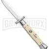 AKC 10" Italian Stiletto Swinguard Sim Ivory Automatic Knife - Bayonet -AKC Knives Shop AKC 10in Italian Swinguard Sim Ivory Auto Bayo BHQ 138560 jr large