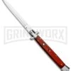 AKC 13" Rosewood Automatic Italian Dagger Stiletto (Satin Plain) 2 AKC 13" Rosewood Automatic Italian Dagger Stiletto (Satin Plain) -AKC Knives Shop AKC 13in Rosewood Handle Auto Stiletto Dagger GX 6335 jr large
