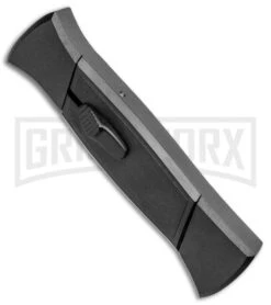 AKC 777 Blackfinger Black OTF Automatic Knife - Dagger Satin Plain -AKC Knives Shop AKC 777 Blackfinger Dagger OTF Auto Black Satin BHQ 50807 jr spine large