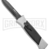 AKC 777 Blackfinger Brushed Aluminum OTF Automatic Knife - Dagger Black Plain -AKC Knives Shop AKC 777 Blackfinger Dagger OTF Auto Brushed Black BHQ 138853 jr large