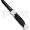 AKC 777 Blackfinger Tactical White/Blk OTF Automatic Knife - Dagger Black Plain -AKC Knives Shop AKC 777 Blackfinger Dagger OTF White Black BHQ 82047 jr large
