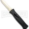 AKC 777 Blackfinger Black OTF Automatic Knife - Dagger Gold Plain -AKC Knives Shop AKC 777 Blackfinger OTF Auto Black Gold Dagger BHQ 92040 jr large
