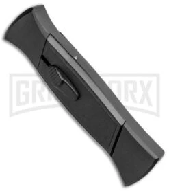 AKC 777 Blackfinger Black OTF Automatic Knife - Flat Gold Plain -AKC Knives Shop AKC 777 Blackfinger OTF Auto Black Gold Flat BHQ 92039 jr spine large