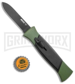 AKC 777 Blackfinger Green/Black OTF Automatic Knife - Black Plain 9 AKC 777 Blackfinger Green/Black OTF Automatic Knife - Black Plain -AKC Knives Shop AKC 777 Blackfinger OTF Auto Green Black Black Flat BHQ 138920 jr bottlecap large