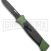 AKC 777 Blackfinger Green/Black OTF Automatic Knife - Black Plain -AKC Knives Shop AKC 777 Blackfinger OTF Auto Green Black Black Flat BHQ 138920 jr large