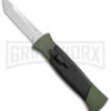 AKC 777 Blackfinger Green/Black OTF Automatic Knife - Satin Tanto -AKC Knives Shop AKC 777 Blackfinger OTF Auto Green Black SW Tanto BHQ 152941 jr large