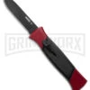 AKC 777 Blackfinger Red/Black OTF Automatic Knife - Black Plain -AKC Knives Shop AKC 777 Blackfinger OTF Automatic Knife Red Black 3.375in Black Flat BHQ 184000 hd large