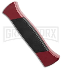 AKC 777 Blackfinger Red/Black OTF Automatic Knife - Black Plain -AKC Knives Shop AKC 777 Blackfinger OTF Automatic Knife Red Black 3.375in Black Flat BHQ 184000 hd side large