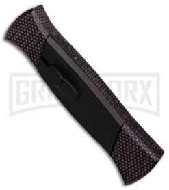 AKC 777 Blackfinger Sim Carbon Fiber OTF Automatic Knife - Black Plain -AKC Knives Shop AKC 777 Blackfinger Sim Carbon Fiber Black Flat BHQ 90290 er spine large