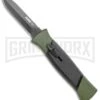 AKC 777 Green Blackfinger Brushed Aluminum OTF Automatic Knife - Black Dagger -AKC Knives Shop AKC 777 Green Blackfinger Dagger OTF Auto Brushed Aluminum Black BHQ 87411 jr large