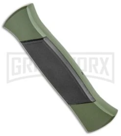 AKC 777 Green Blackfinger Brushed Aluminum OTF Automatic Knife - Black Dagger -AKC Knives Shop AKC 777 Green Blackfinger Dagger OTF Auto Brushed Aluminum Black BHQ 87411 jr side large