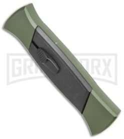 AKC 777 Green Blackfinger Brushed Aluminum OTF Automatic Knife - Black Dagger -AKC Knives Shop AKC 777 Green Blackfinger Dagger OTF Auto Brushed Aluminum Black BHQ 87411 jr spine large