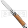AKC 8" Lever Lock Olive Wood Automatic Knife - Flat Plain -AKC Knives Shop AKC 8in LL Italian Auto Olive Wood Polish Flat BHQ 104108 jr large