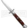 AKC 9" Snakewood Automatic Swinguard Knife Italian Stiletto - Satin Plain