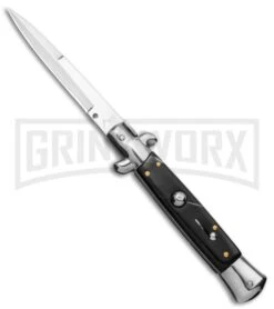 AKC 9" Stiletto Dark Horn Automatic Knife - Bayonet