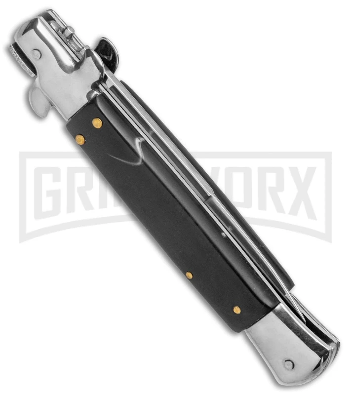 AKC 9" Stiletto Dark Horn Automatic Knife - Bayonet 5 AKC 9" Stiletto Dark Horn Automatic Knife - Bayonet - Image 3