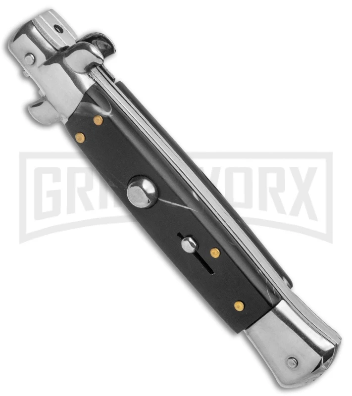 AKC 9" Stiletto Dark Horn Automatic Knife - Bayonet 4 AKC 9" Stiletto Dark Horn Automatic Knife - Bayonet - Image 2