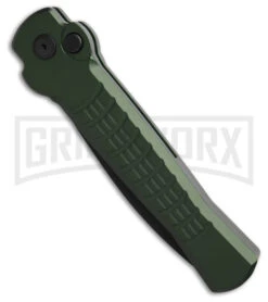 AKC X-treme Ace1 Green Automatic Knife - Black Plain -AKC Knives Shop AKC Ace Automatic Knife Dark Green 3in Black BHQ 189107 td spine large