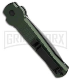AKC X-treme Ace1 Side Opener Green Automatic Knife - Satin Plain -AKC Knives Shop AKC Ace Side Opener Automatic Knife Green 3in Satin BHQ 189090 td side large