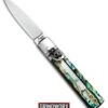 AKC 6" Mini Classic Lever Lock Abalone Automatic Knife - Satin Plain -AKC Knives Shop AKC Classic Lever Lock Abalone BHQ 94620 ns large