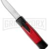 AKC Minion Concord Black/Red OTF Automatic Knife - Dagger Satin Plain -AKC Knives Shop AKC Concord Black Red OTF Auto Dagger Satin GX 35507 jr large