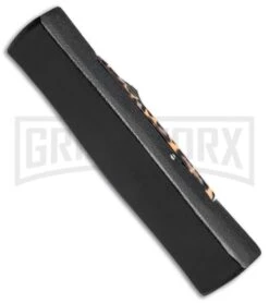 AKC Minion Concord Leopard OTF Automatic Knife - Flat Black Plain 7 AKC Minion Concord Leopard OTF Automatic Knife - Flat Black Plain -AKC Knives Shop AKC Concord Minion Leopard Flat Blk BP 18949 jr side large