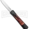 AKC Concord Briar Wood OTF Automatic Knife - Plain Satin Flat 2 AKC Concord Briar Wood OTF Automatic Knife - Plain Satin Flat -AKC Knives Shop AKC Concord OTF Auto Briar Wood Satin GX 37553 jr large