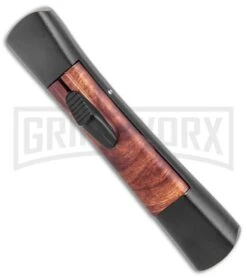 AKC Concord Briar Wood OTF Automatic Knife - Plain Satin Flat -AKC Knives Shop AKC Concord OTF Auto Briar Wood Satin GX 37553 jr spine large