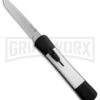 AKC Concord Black/White OTF Automatic Knife - Tanto Satin Plain -AKC Knives Shop AKC Concord Tanto Black White Satin BHQ 90287 er large