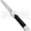 AKC Concord White/Black OTF Automatic Knife - Tanto Satin Plain -AKC Knives Shop AKC Concord Tanto White Black Satin BHQ 90286 er large