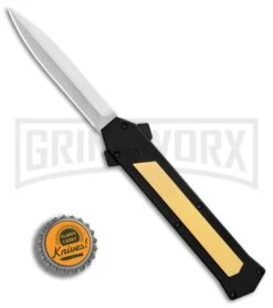 AKC F-16 Brass D/A OTF Automatic Knife - Dagger Satin Plain 9 AKC F-16 Brass D/A OTF Automatic Knife - Dagger Satin Plain -AKC Knives Shop AKC F 16 BHQ Exclusive Brass Dagger Satin Plain GX 30991 er bottlecap large