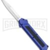 AKC F-16 Blue D/A OTF Automatic Knife - Bayo Satin Plain -AKC Knives Shop AKC F 16 Blue DA OTF Bayo Satin Plain BP 23856 jr large