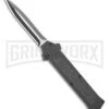 AKC F-16 Black D/A Dagger OTF Automatic Knife - Dagger Two Tone Plain -AKC Knives Shop AKC F 16 D A Dagger OTF Automatic Knife Black 3.3in Two Tone BHQ 114108 LS large